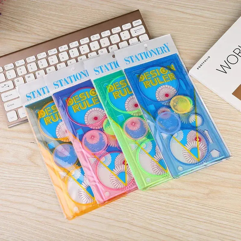 Geometry Spirograph Drawing Kit With Flower Stencil Templates For Kids Educational Art Toy