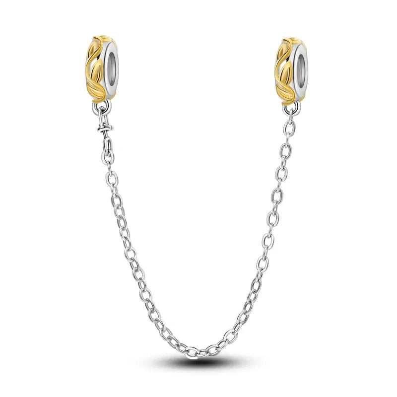925 Sterling Silver Gold DIY Charms Beads Inlaid Zirconium Sun Leopard Pendants Fit Bracelet For DIY Jewelry Making
