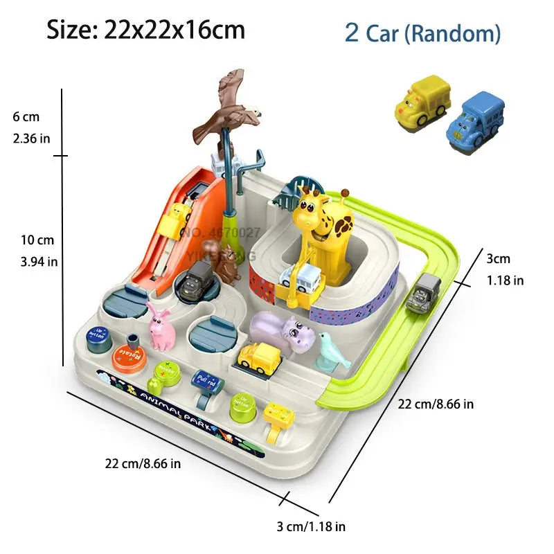 Racing Rail Car Model Space Adventure Educational Toy for Kids Train Track Brain Teaser Interactive Game