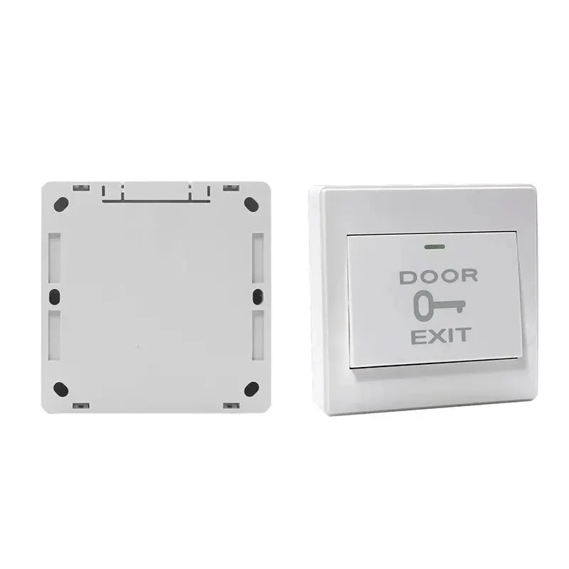 Access button door exit push switch two-piece set, white plastic backplate and button