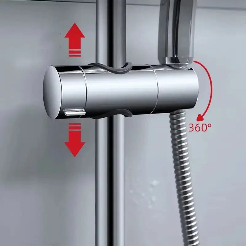 Simples Market chrome universal shower head holder, adjustable hand shower bracket on a slide bar with 360° rotation