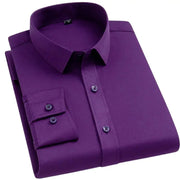 BAMBOOPLE non-iron purple dress shirt, slim fit, long-sleeve, no pocket Simples Market