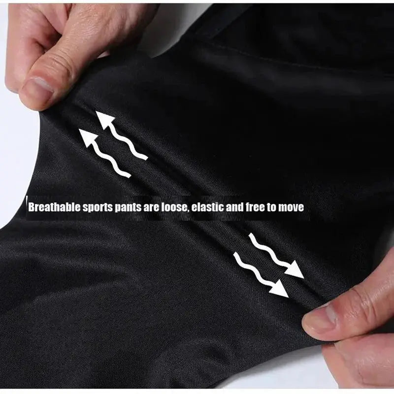 Men's black sport pants, breathable and stretchy for running and training