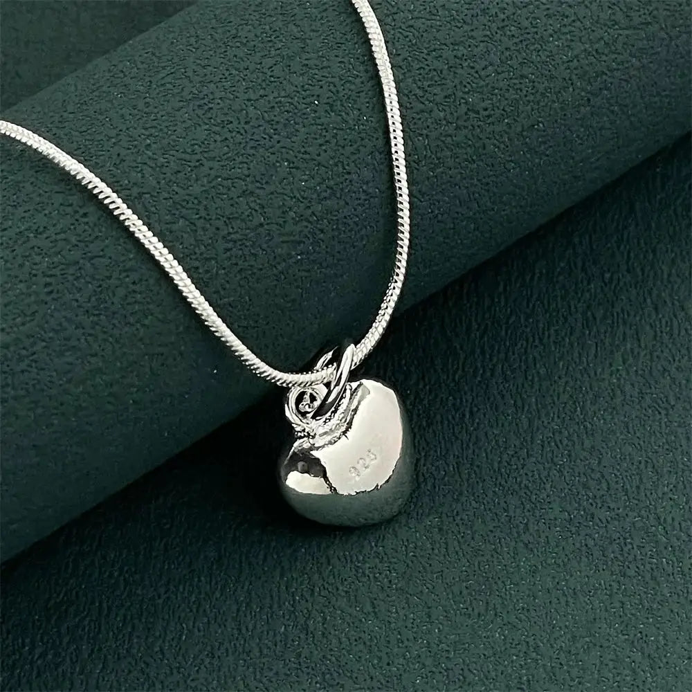 Designer 925 Sterling Silver Heart Pendant Necklace With Snake Bone Chain For Women Gift Idea Fashion Jewelry