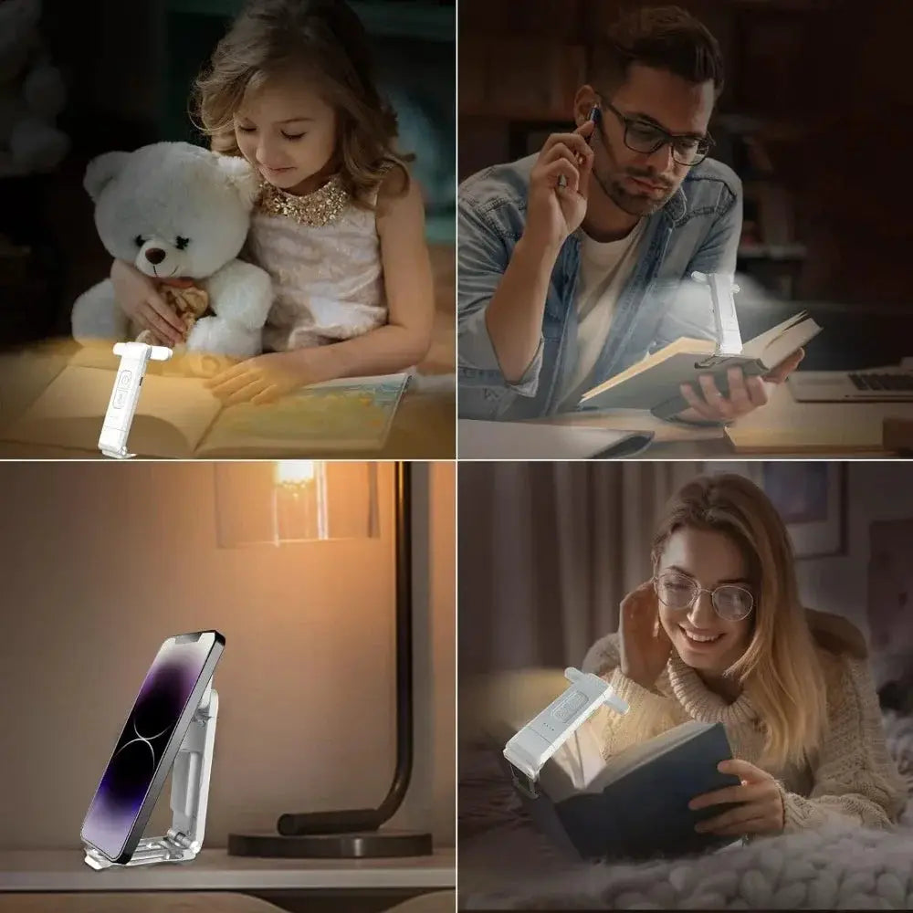 Reading Light by Simples Market, USB-rechargeable clip-on book light for nighttime bed reading