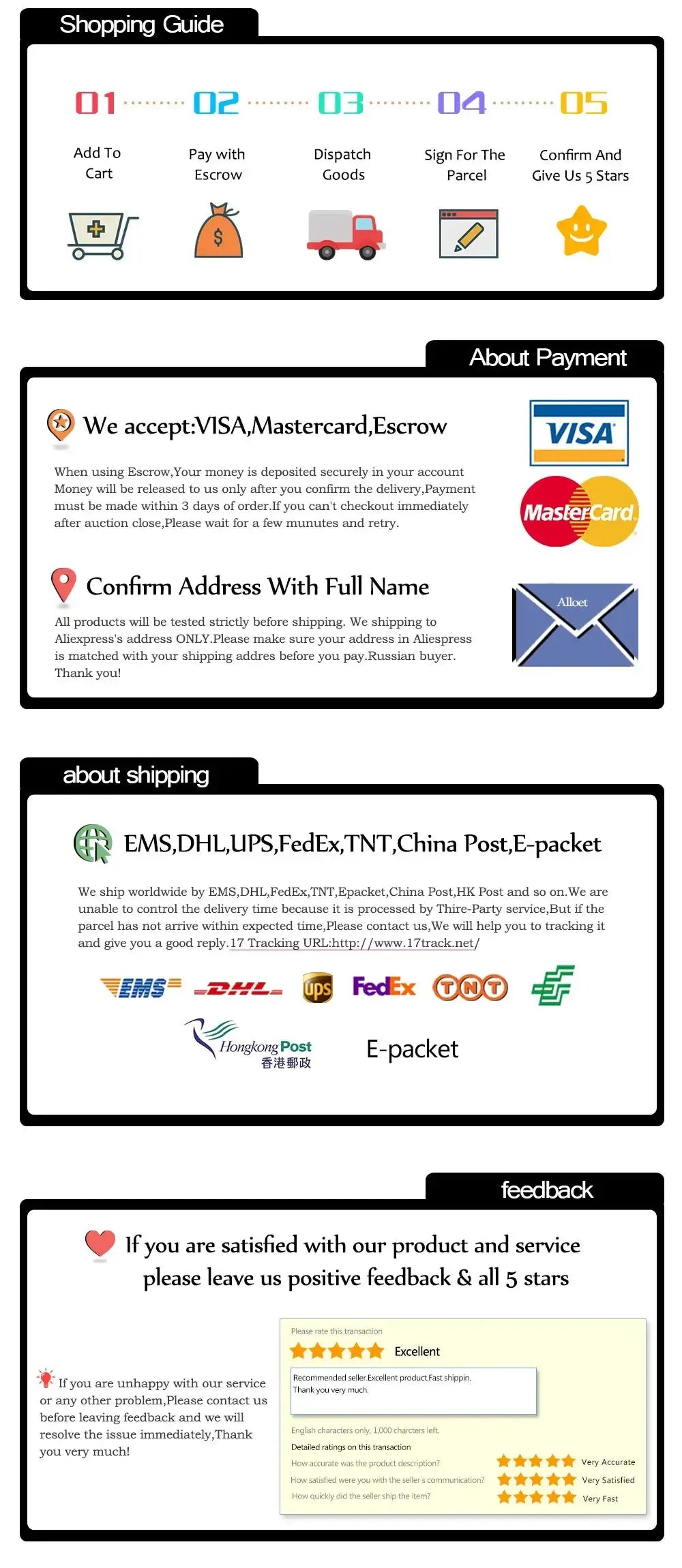 USB fingerprint key reader infographic by Simples Market, detailing payment, shipping, and feedback sections.
