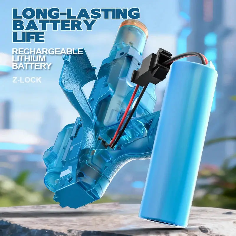 Electric Water Gun Automatic Continuous Firing Squirt Gun Outdoor Toy Long Range Shooting With Lights