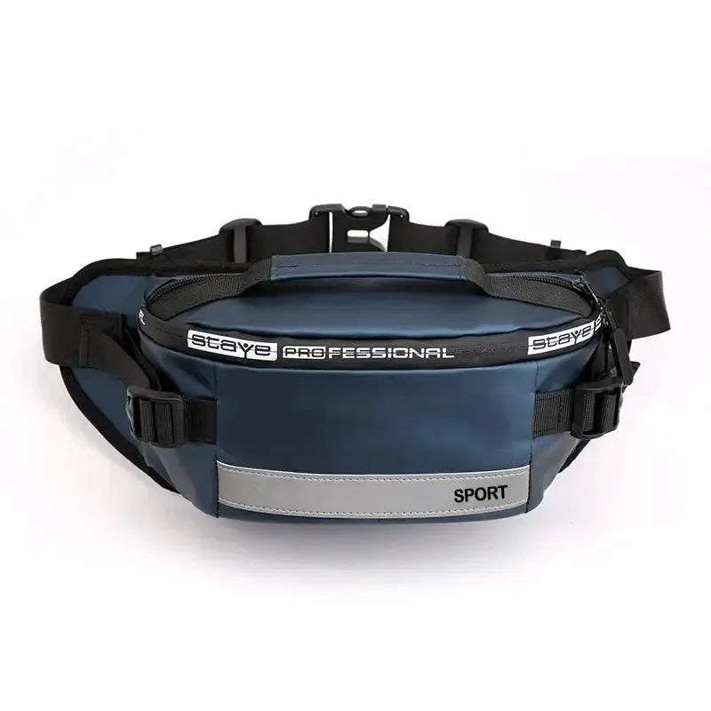 Waist bag Simples Market, large-capacity nylon blue/black anti-theft fanny pack with adjustable belt