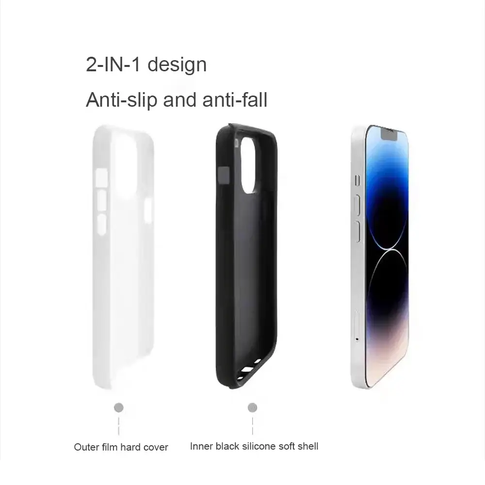 M-MonsterES fashion design 2-in-1 glossy iPhone case; clear outer hard shell with black silicone inner Simples Market