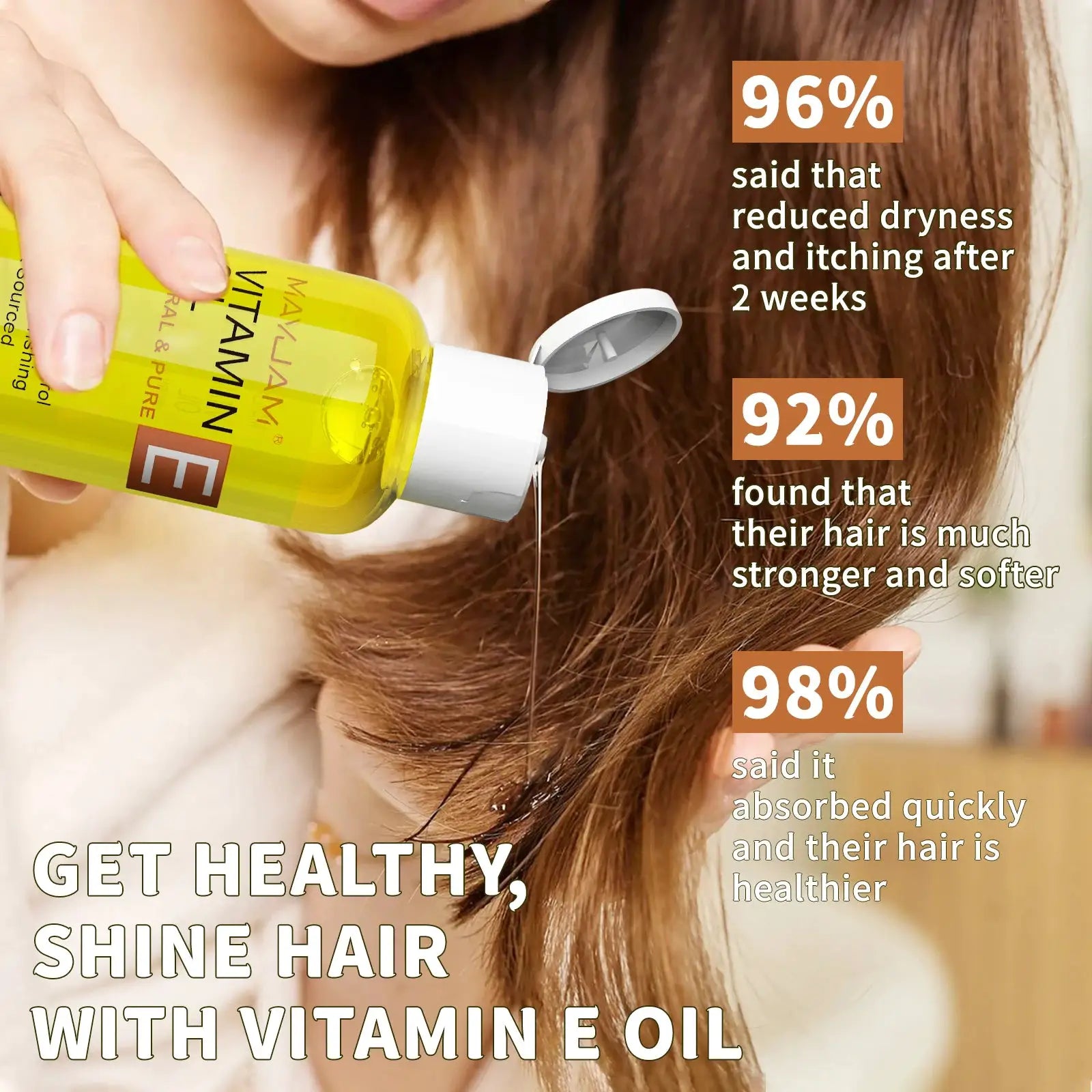 MAYJAM Natural And Pure Vitamin E Oil For Skin And Hair Moisturizing Brightening And Nourishing 118ml 236ml