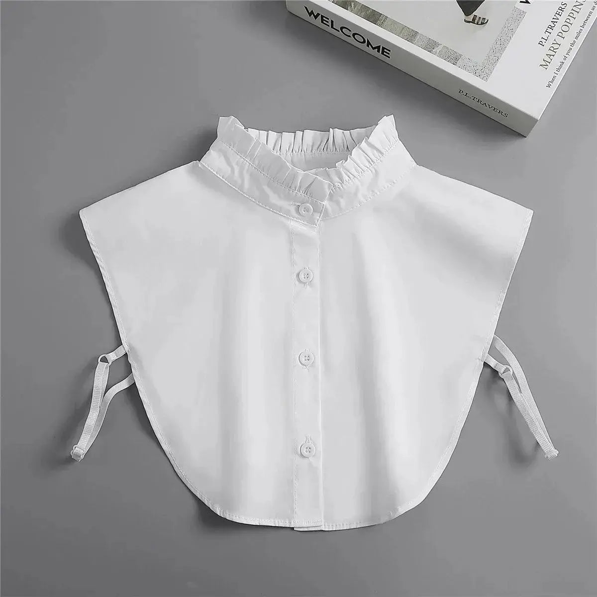 Detachable White Faux Collar With Front Tie For Women And Girls Vintage Lace Blouse Collar
