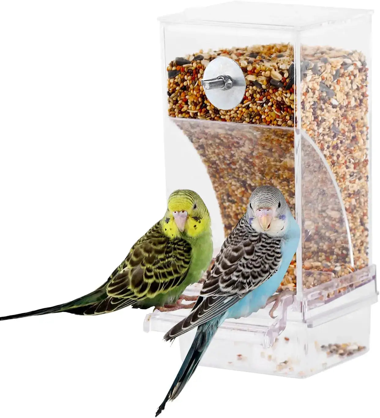 No Mess Automatic Bird Feeder Transparent Food Container for Small Birds and Parrots Cage Accessories