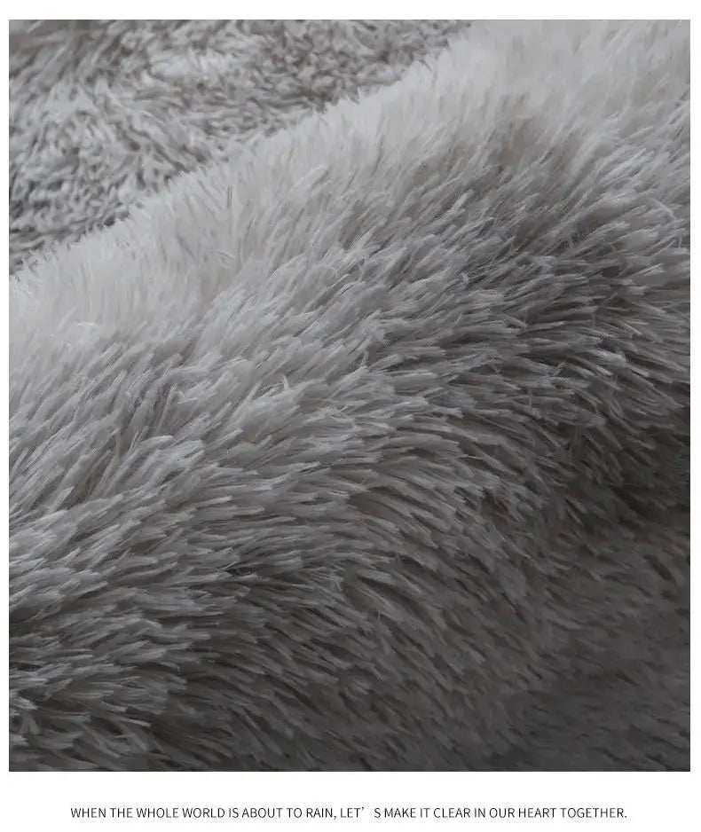 Kids rug by Simples Market with soft gray shag texture for bedroom or living room.