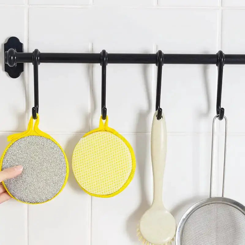 TrueClean Double Sided Dish Sponge With Soft Sponge On One Side And Nylon Scrubber On The Other