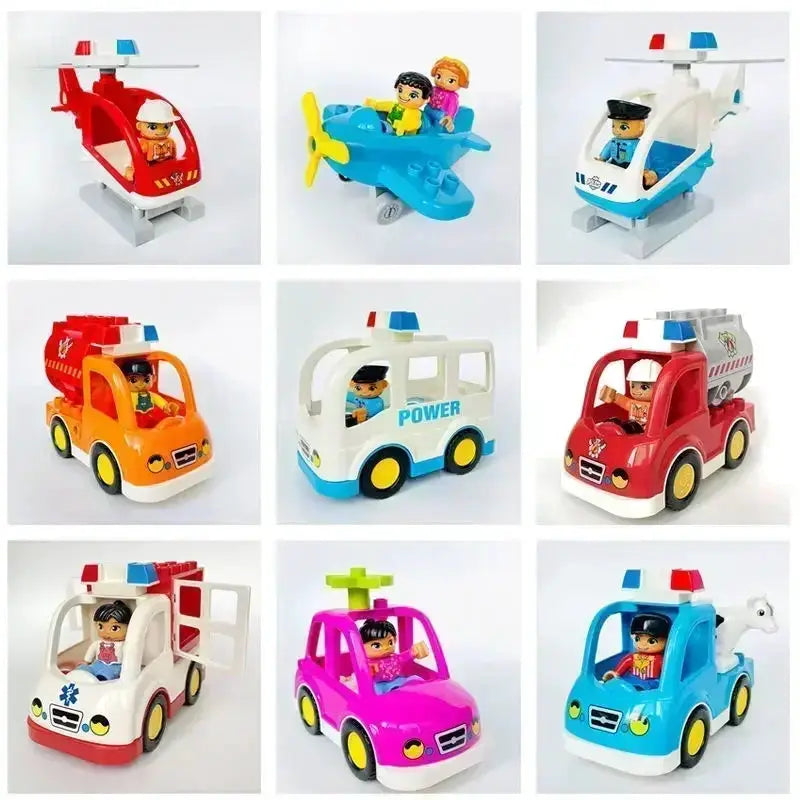 Big Building Blocks Accessories Compatible With Large Bricks Educational Toy Set For Kids Trucks Cars City Traffic