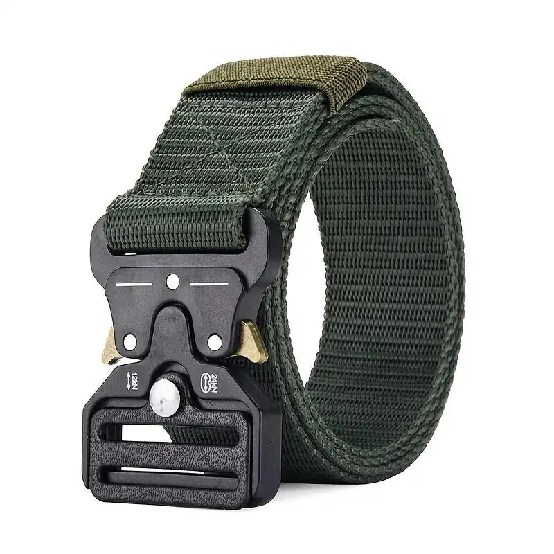 Unisex Outdoor Compass Belt With Integrated Compass Durable Canvas Nylon Belt For Sports Casual And Tactical Use