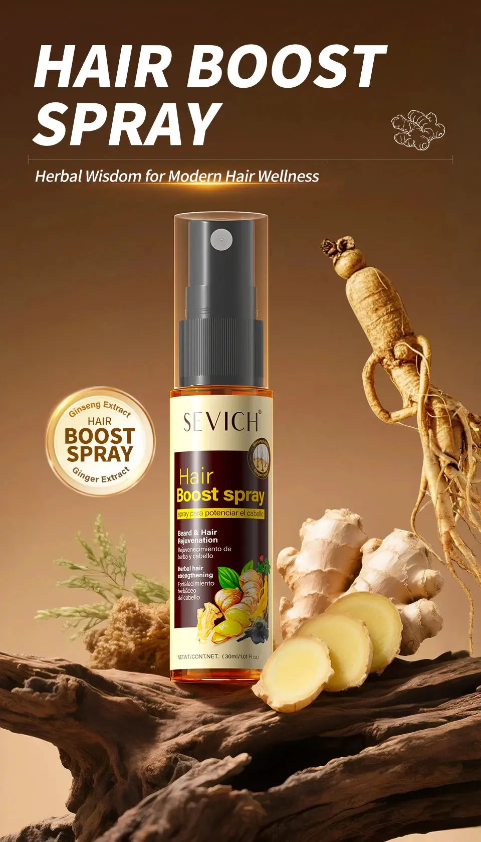 Sevich 30ml Hebal Oil Essence Fast Hair Growth Spray Hair Loss Treatment Help for hair Growth Hair Care