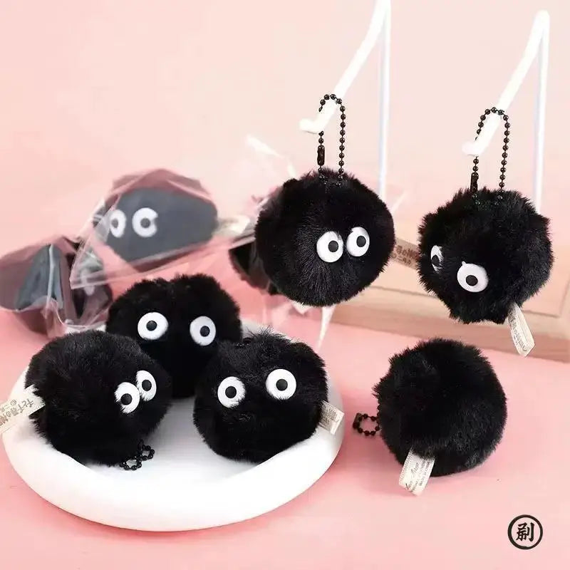 Plush Coal Ball Figurines Keychains Set Of 5 Or 10 Cute Cartoon Bag Pendants Ideal Gift For Pets And Collectors