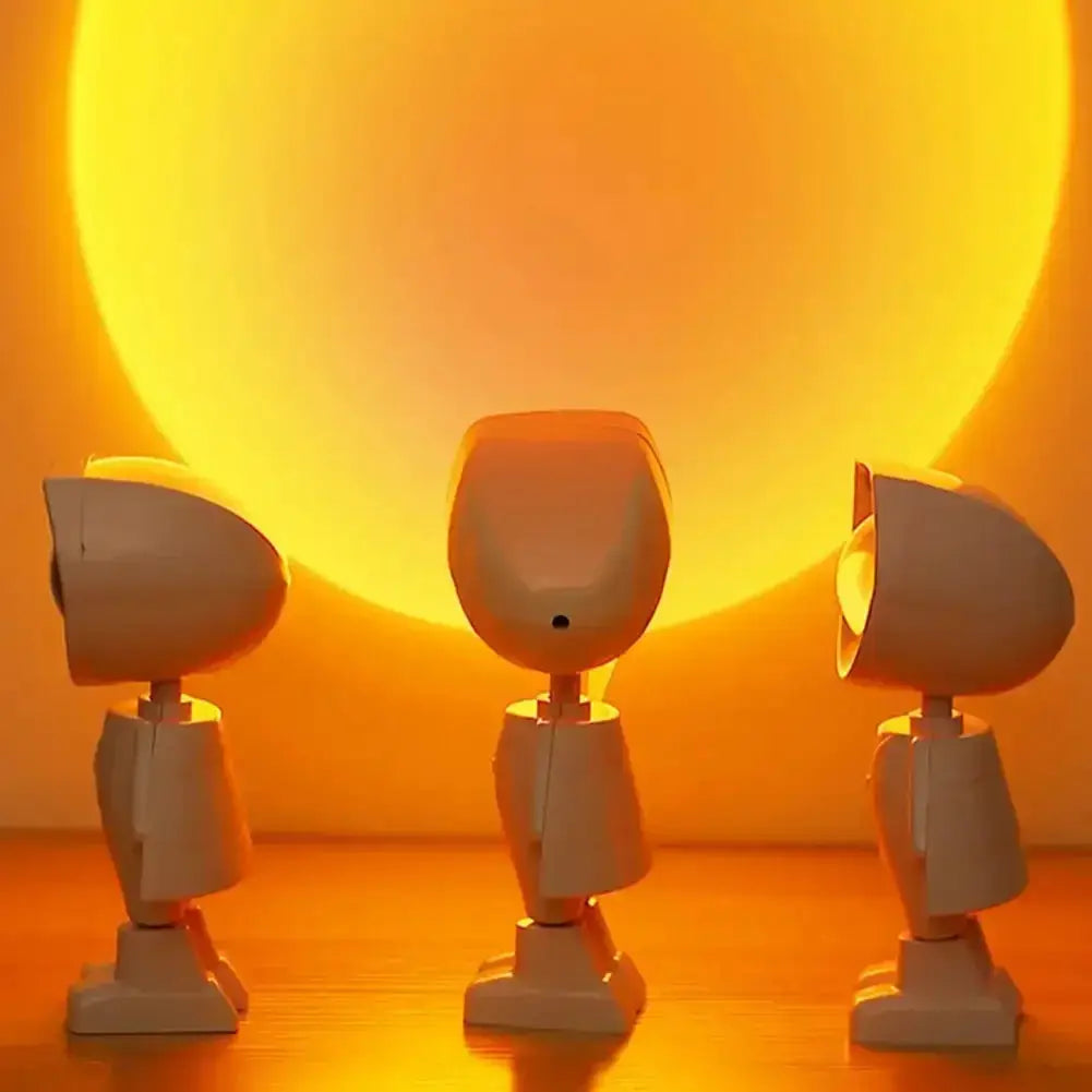 Rechargeable Astronaut Robot Rainbow Projection Lamp For Bedside Decor
