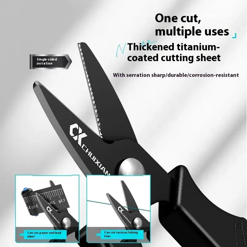 Portable Titanium Plated Fishing Scissors For PE Line And Lure Adjustment Stainless Steel Angling Shears FTK