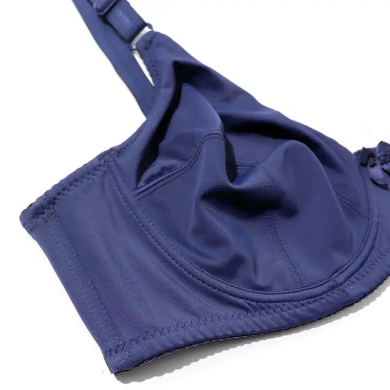 BeauWear navy blue plus-size underwire bra with unpadded cups