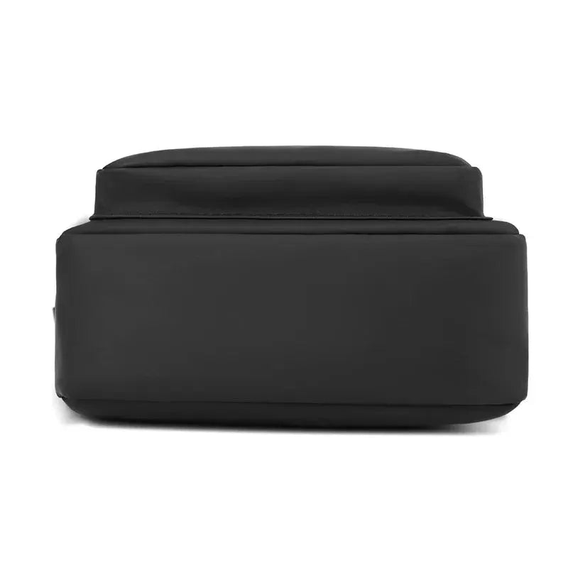 Messenger sling bag for men by Simples Market in black Oxford fabric; compact crossbody pouch