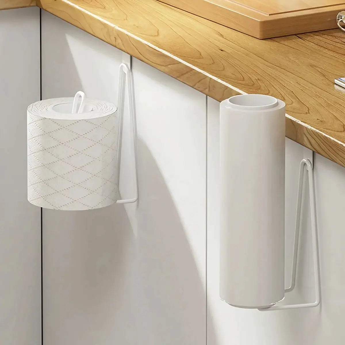 Easy Install Wall Mount Toilet Paper Holder With Painted Finish No Drill Design Space Saving Bathroom Tissue Roll Hanger