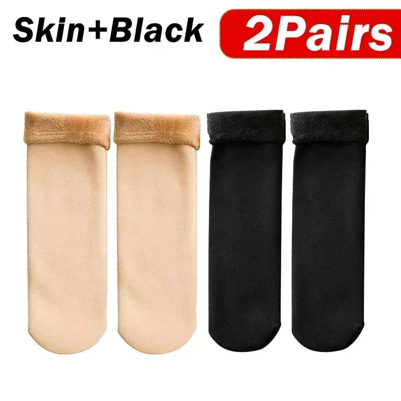 CozyNest Women Winter Thickened Short Socks Velvet Nylon Thermal Breathable Indoor Outdoor Cozy Warmth All Day Comfort