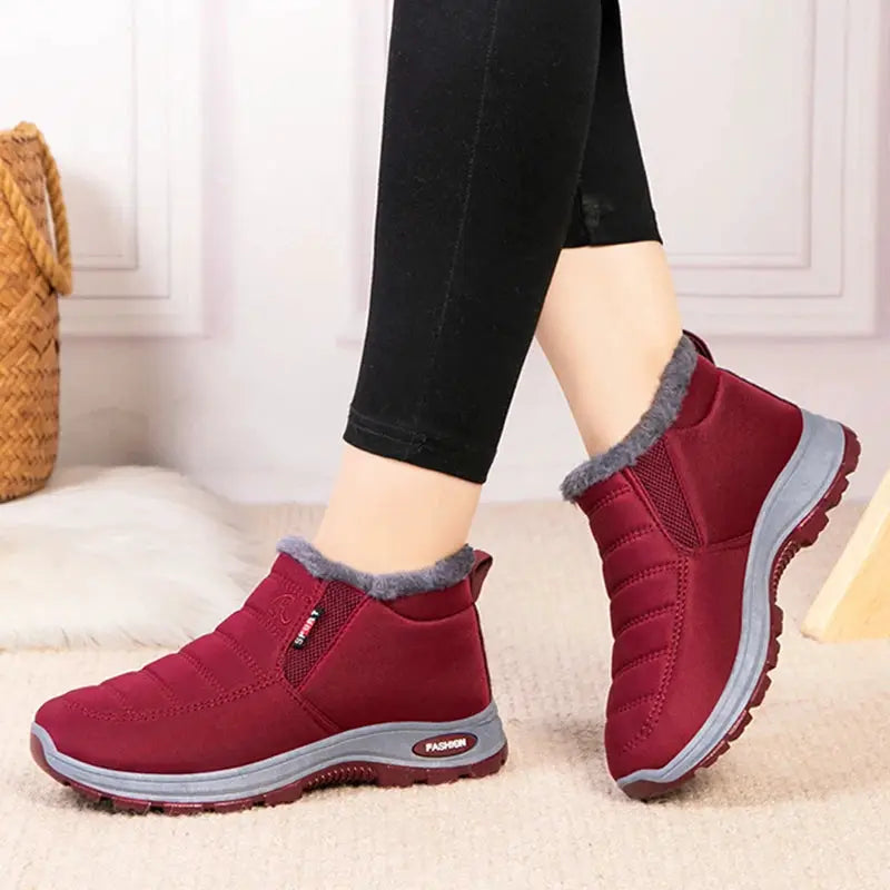 SnowNest Women Plush Winter Boots Warm Insulated Ankle Snow Boots With Furry Lining For Cozy Comfort