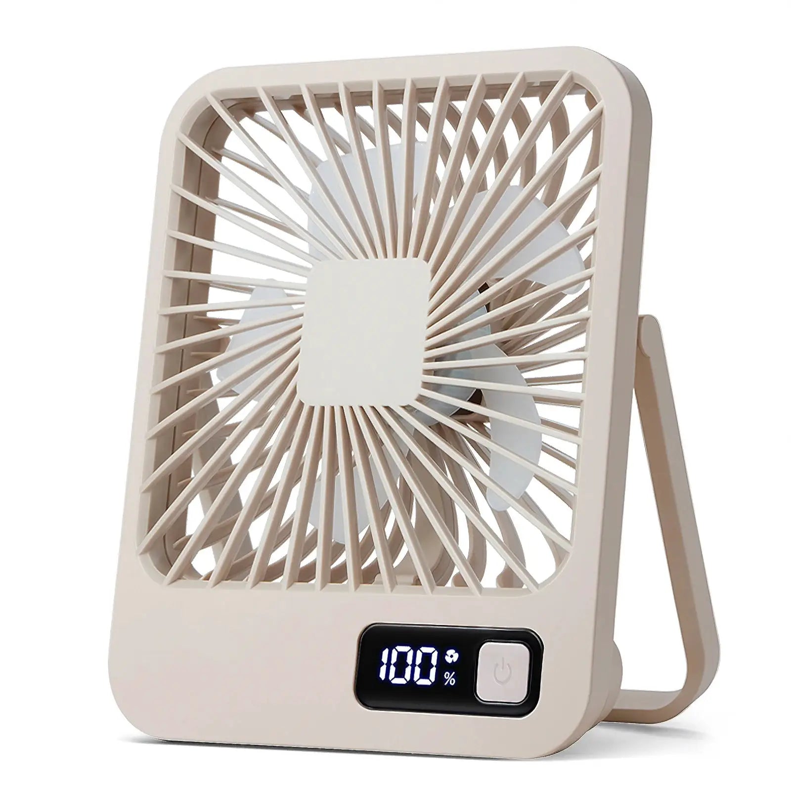 Portable USB Desk Fan With 180 Degree Tilt Folding And Power Display