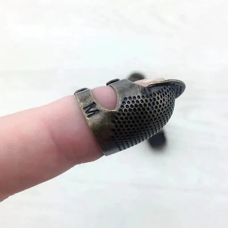 Adjustable Vintage Sewing Thimble Handmade Non Slip Embroidery Ring Finger Holder