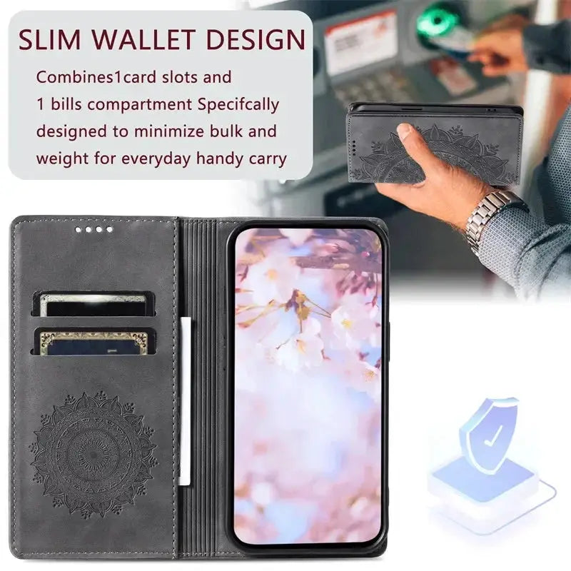 NovaGuard Magnetic Flip Leather Case for Samsung Galaxy S25 S24 Ultra S23 FE S22 S21 S20 S10 S9 Plus Note 20 Card Slot