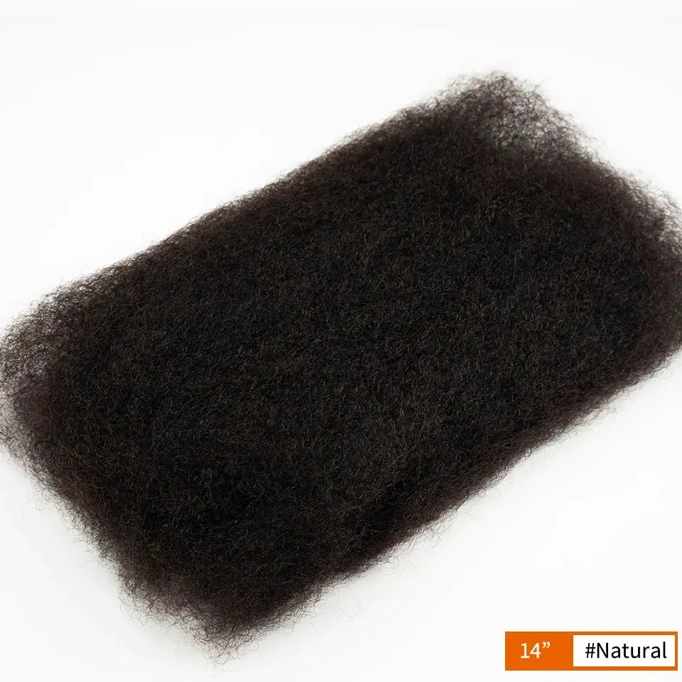 Afro kinky curly bulk human hair for braiding, natural color, 14-inch bundle