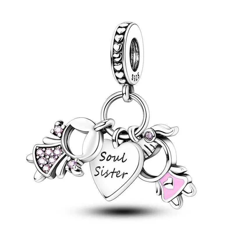 Pink Charms 925 Sterling Silver Heart Bow Perfume Bottle Charms Beads Pendants Fit Bracelet DIY Jewelry Making Women