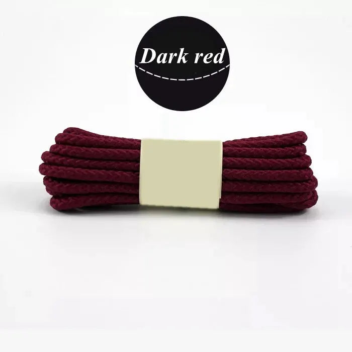 Round shoelaces dark red, 1 pair for outdoor sneakers and boots.