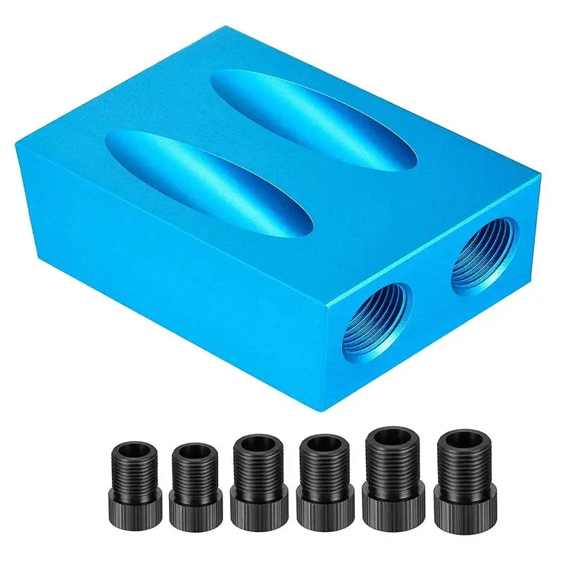 Woodworking Oblique Pocket Hole Locator Jig Kit 15 Degree Angle Drill Guide Set Hole Puncher Drill Bits