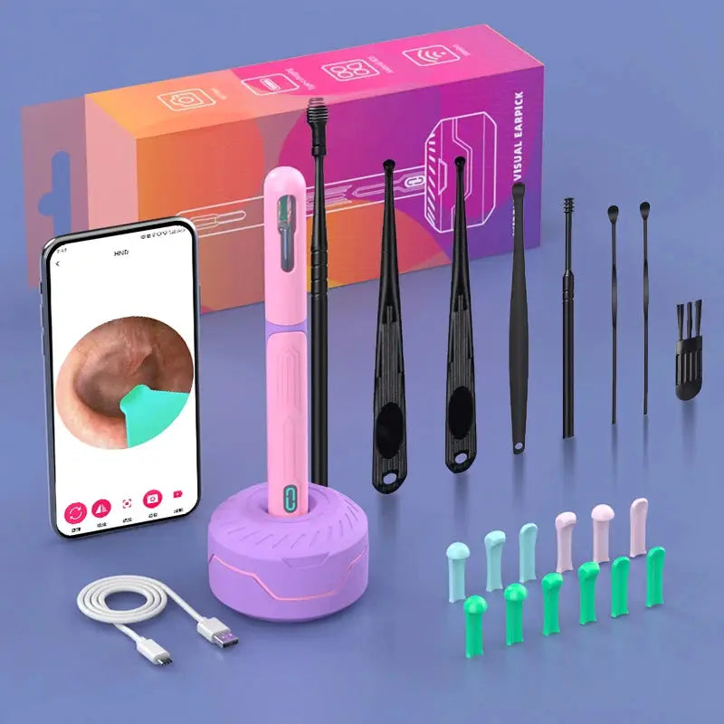 NK3 Pro Ear Cleaner With Camera Set 1296P HD Camera 360 Degree Wide Angle Lens For Precise Wax Removal