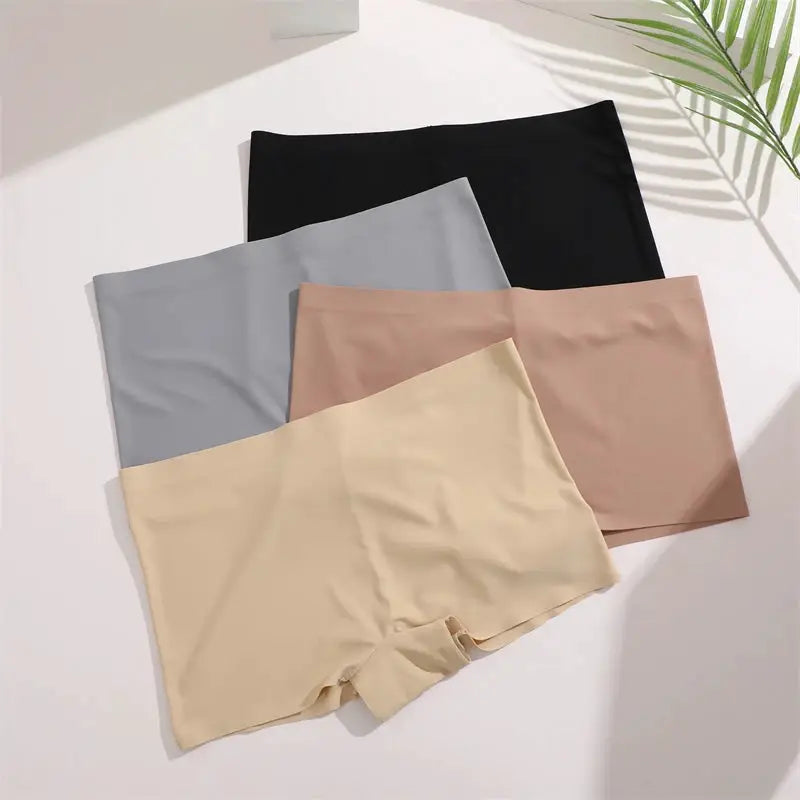 Simples Market women's seamless panties 5-pack; solid color briefs in black, gray, beige, nude and cream