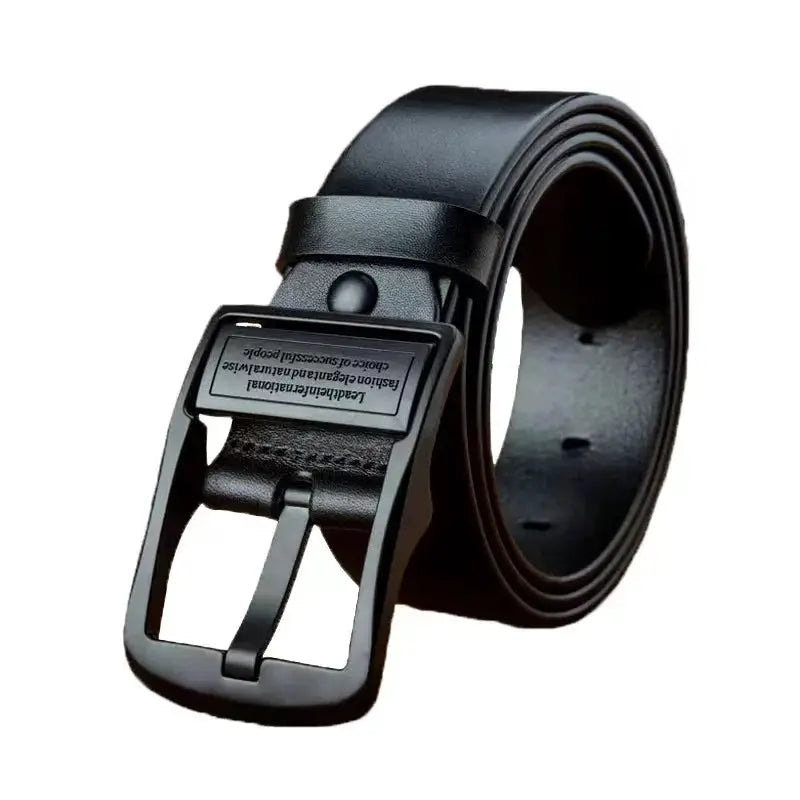 Leather Cowhide Mens Belt With Metal Alloy Pin Buckle Luxury Brand Jeans And Business Casual Waist Strap