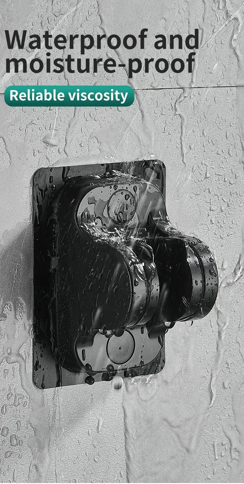 Shower head bracket, black adjustable wall mount by Simples Market