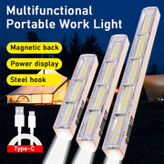 USB Rechargeable Magnetic Work Light With Hook 108 156 210 Underhood Work Lamp For Car Repair And Outdoor Lighting