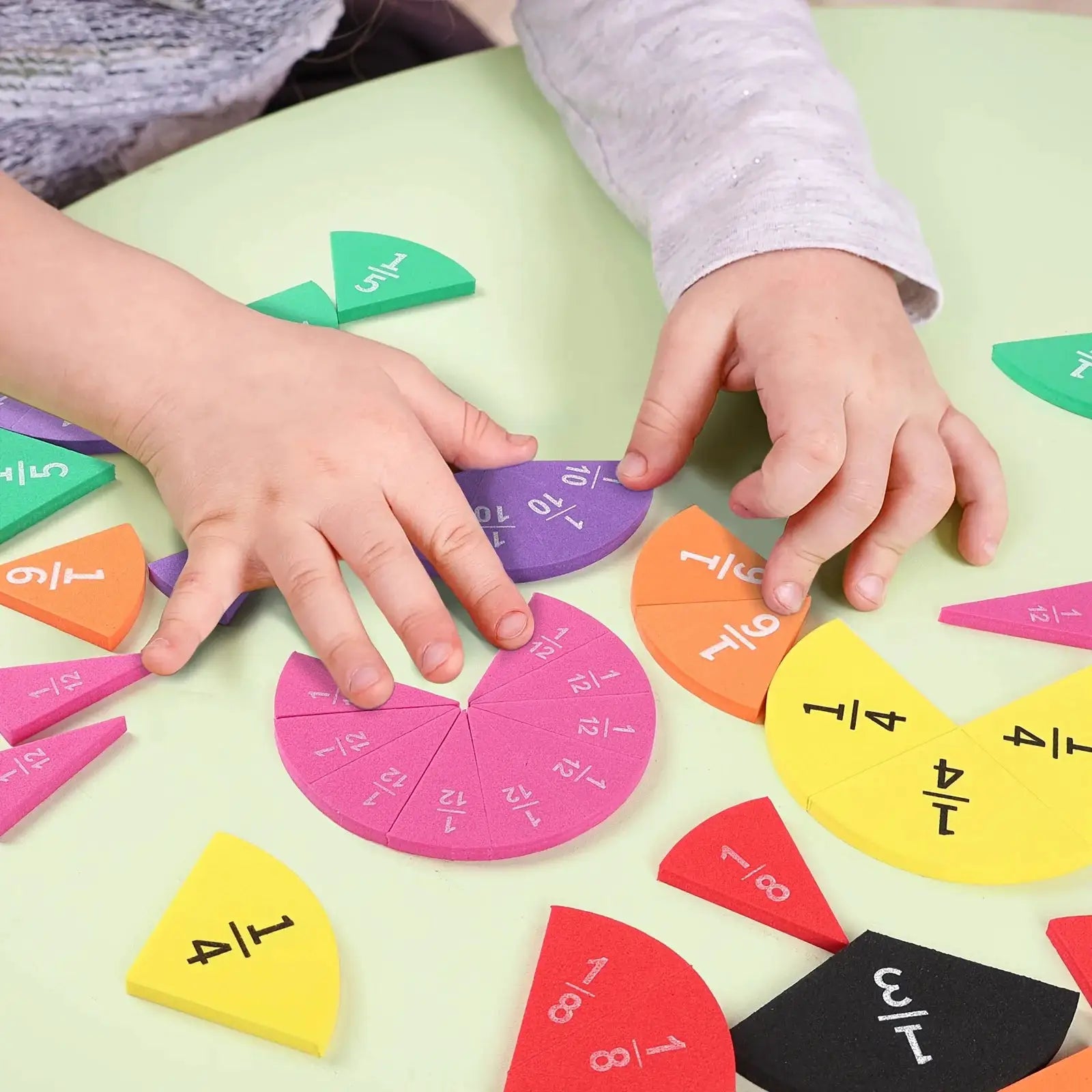 Interactive Fraction Math Manipulatives 9 Piece EVA Set For Addition And Subtraction Demonstrations In STEM Education