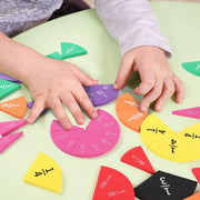Interactive Fraction Math Manipulatives, 9 EVA foam pieces in bright colors for addition and subtraction, Simples Market.