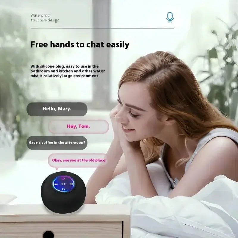 Waterproof Bluetooth Speaker Mini Subwoofer With Suction Cup Mic Handsfree Calling For Bathroom Pool Beach