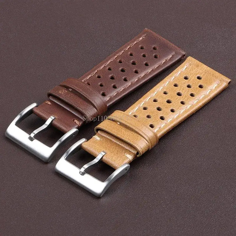 EraCraft Vintage Genuine Leather Watch Strap 18mm 20mm 22mm Universal Fit Breathable Cowhide Comfort