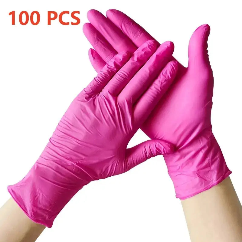 Simples Market fuchsia nitrile disposable gloves, 3-mil latex-free, 100 pcs for kitchen and esthetician use