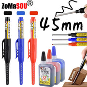 45mm Waterproof Long Head Marker Pen for Deep Hole Marking Tile Carpentry Woodworking Multi Purpose Ink Black Blue Red