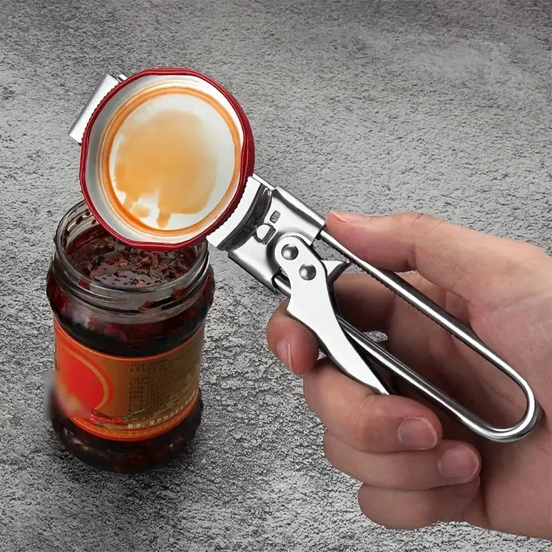 Adjustable Multi Function Bottle Opener Stainless Steel Jar Can Opener With Non Slip Handle Labor Saving Kitchen Tool