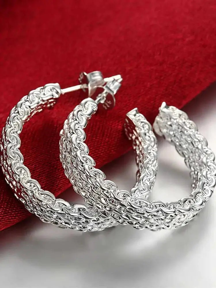 925 Sterling Silver Charms Stud Earrings For Women Gift Christmas Style Street All Match Party Jewelry