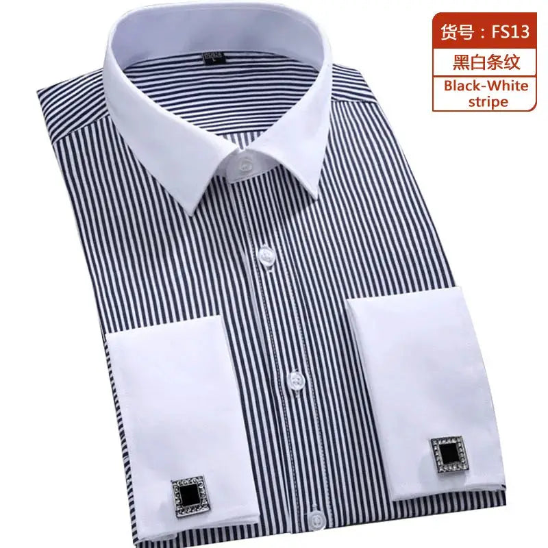 ClassicWear Men's French Cuff Dress Shirt Standard Fit Timeless Formal Style for Office and Weddings